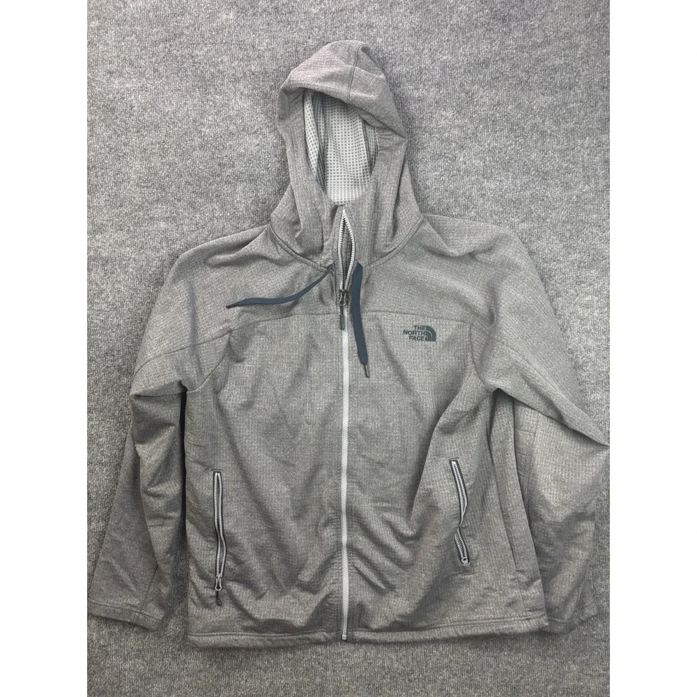The North Face Needit Full Zip Hoodie Mens XL Waffle Lined Grid Fleece Jacket